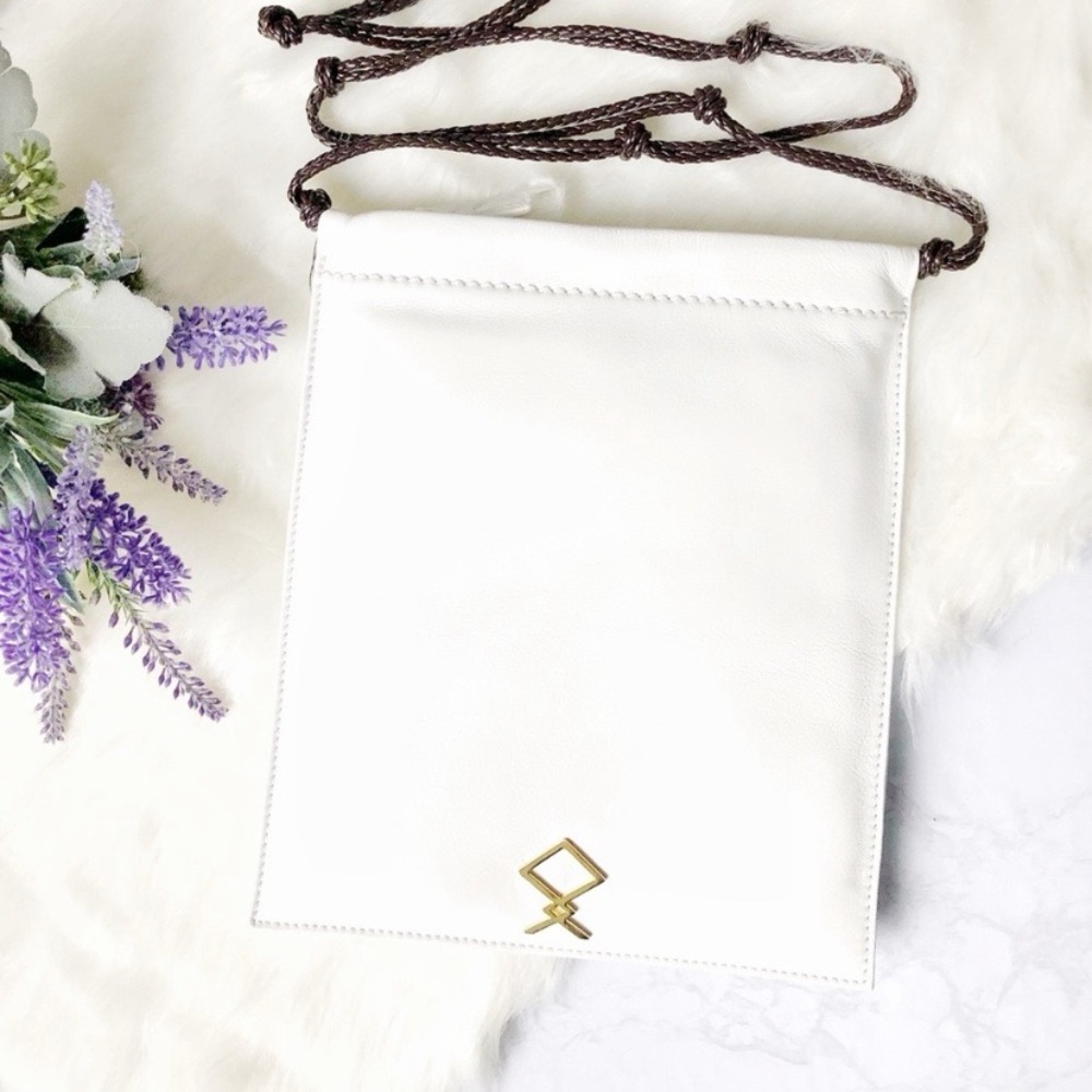 Elegant White Leather Crossbody Bag